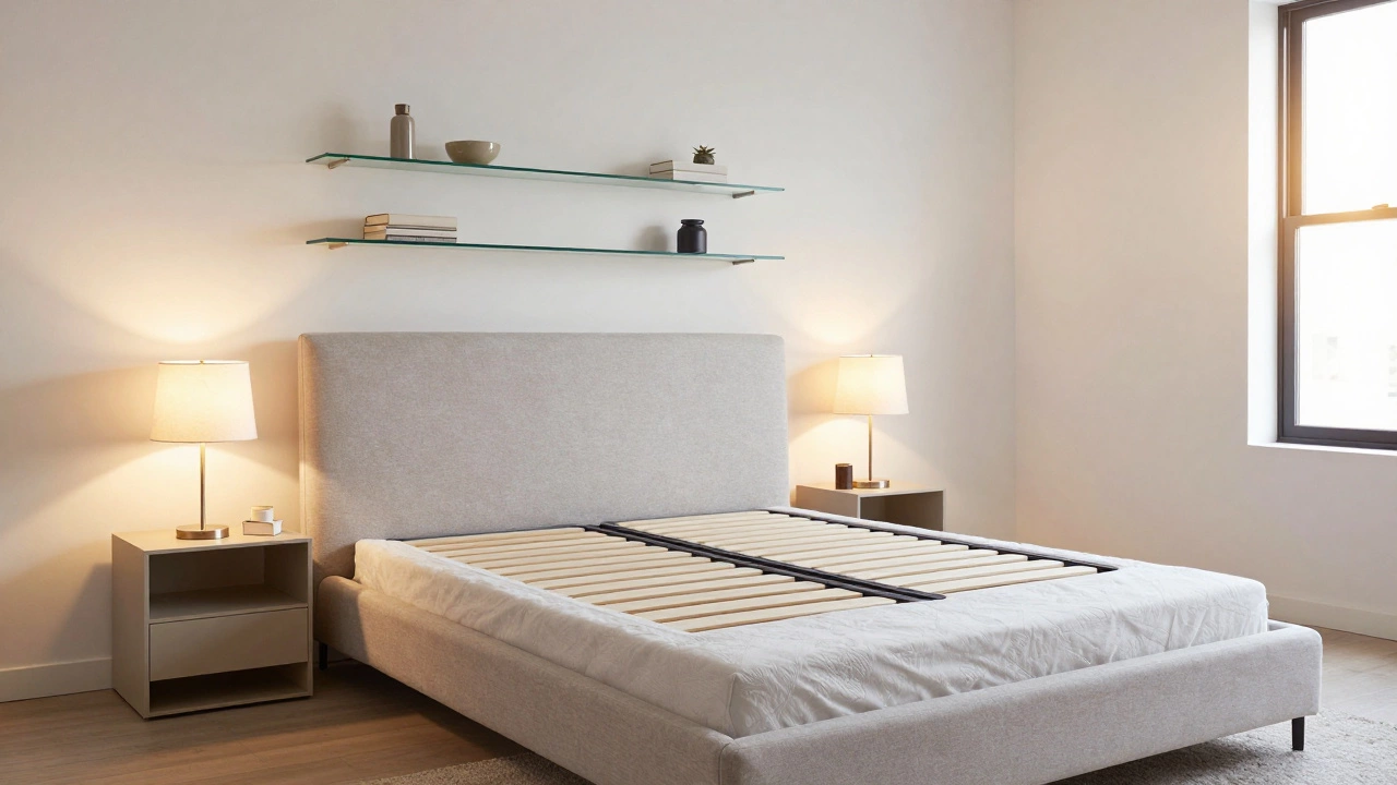 Современная спальня с минималистичными ночными столиками