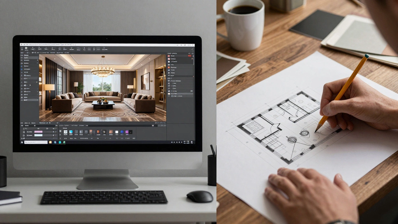 Процесс создания интерьера: от ручного эскиза к 3D-визуализации